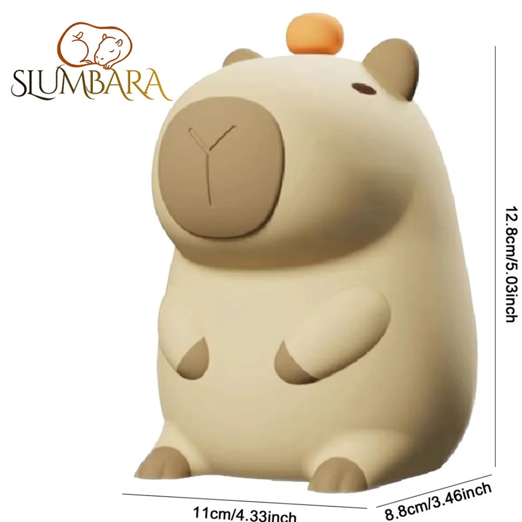 La lámpara nocturna de silicona táctil recargable Capy Light de Slumbara