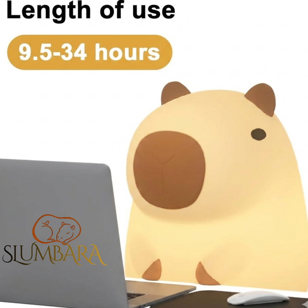 La lámpara nocturna de silicona táctil recargable Capy Light de Slumbara